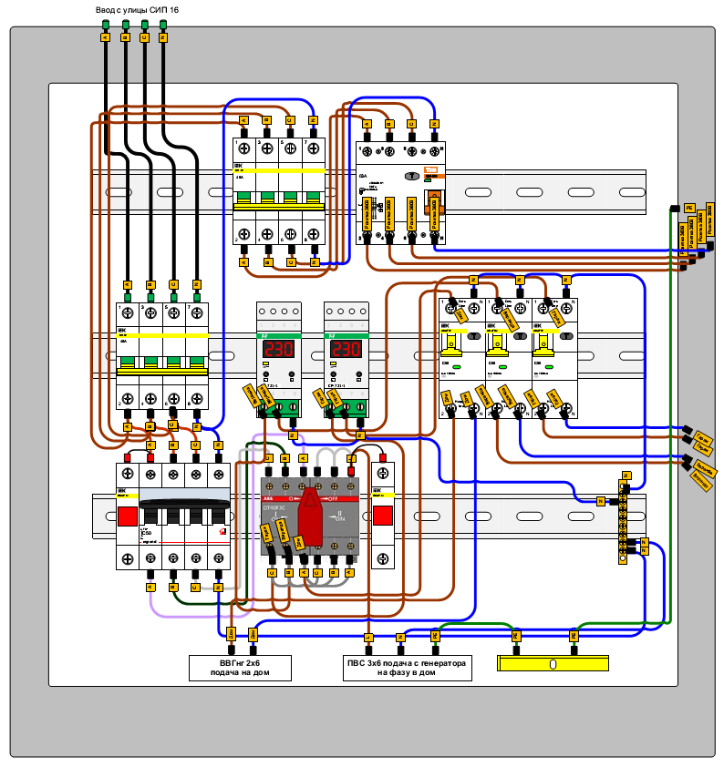 Схема щита программа. Схема электрощитка. Щит наружного освещения схема. Трехфазный ввод. Монтажная схема щита.
